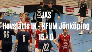 Highlights JAS Hovslätts IK  KFUM Jönköping 15  0 InnebandyFloorball [upl. by Allimak265]