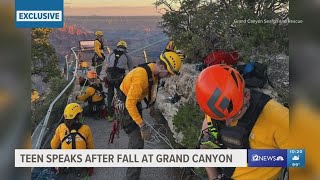 Teen speaks out after falling off cliff at Grand Canyon [upl. by Ruiz]