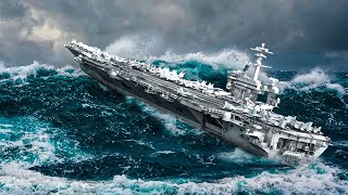 Why MONSTER WAVES Cant Sink US Navys LARGEST Aircraft Carriers During Rough Seas [upl. by Lamar]