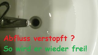 Verstopften Abfluss reinigen mit Hausmittel  freimachen ohne Chemie  Dusche Waschbecken verstopft [upl. by Rebah]