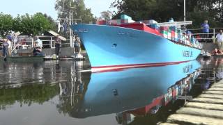 Towing and sailing of model Emma Maersk [upl. by Hsivat]