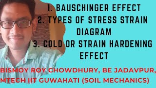 4Bauschinger effect ■ Types of stress strain diagram ■ strain or cold hardening ■ brittle amp ductile [upl. by Ellerrad209]