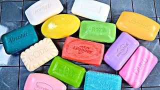 Crushing soap★Cutting soap cubes★FOAMampGLITTERampSTARCH★ Crushing soap boxes with starch and foam [upl. by Noak]