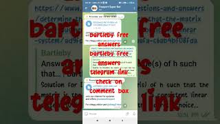 bartleby free answersbartleby free answers telegram [upl. by Nnaasil]