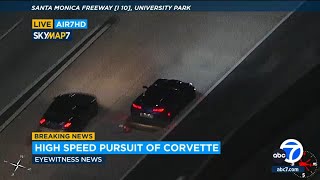 CHASE Authorities chase Corvette at high speeds through Los Angeles [upl. by Kenay186]