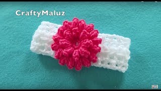 ♥CROCHET TUTORIAL  DIADEMA TEJIDA PASO A PASO  haz una hermosa diadema a crochet paso a paso [upl. by Nuahsor]