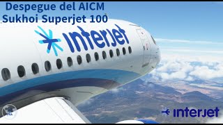 Full Sukhoi Superjet 100 de Interjet despega de Ciudad de México MEX [upl. by Letram308]