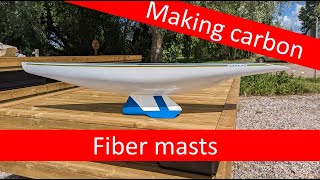 Making model sailboat carbon fiber masts with sail groove [upl. by Attekal400]