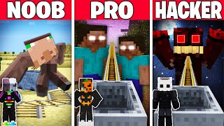 NOOB vs PRO vs HACKER DEVASA KORKU TRENİ YAPI KAPIŞMASI  Minecraft [upl. by Stevena]