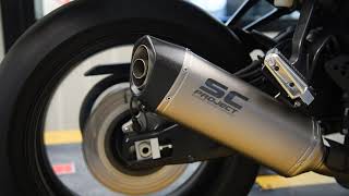 SCProject SC1S muffler for Yamaha MT07  Tracer 700  Euro5 Approved [upl. by Idleman]