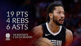 Derrick Rose 19 pts 4 rebs 6 asts vs Rockets 2324 season [upl. by Chrissa]