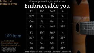 Embraceable You 160 bpm  Gypsy jazz Backing track  Jazz manouche [upl. by Ahsinauj]