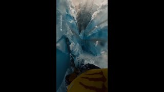 Terrifying footage captures a skiers descent into a glacier [upl. by Siram]