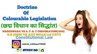 DOCTRINE OF COLORABLE LEGISLATION  छद्मता का सिद्धांत  IN HINDI FOR LLB amp CS  CONSTITUTIONAL LAW [upl. by Eicaj795]