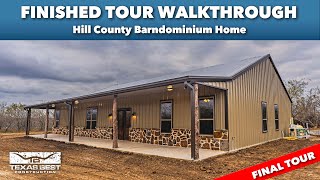 Hill County FINISHED BARNDOMINIUM HOME TOUR WALKTHROUGH  Texas Best Construction [upl. by Adirf]