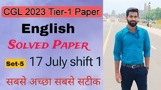 17 July shift 1 english solution by Bablu Soni  SSC CGL CHSL CPO MTS STENO  CGL 2024 CHSL 2024 [upl. by Kuehn389]