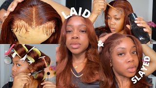 THIS COLOR IS EVERYTHING😍 START TO FINISH AUBURN WIG INSTALL W STYLING FT UNICE HAIR [upl. by Nnyled647]