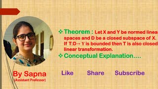 Boundedness of LT implies closed linear transformation  by Sapna billionaireicon3311 [upl. by Byran]