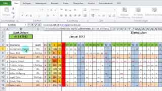 EXCEL Monatsübersicht aus JahresDienstplan ausgeben per WVerweis [upl. by Elleynod6]