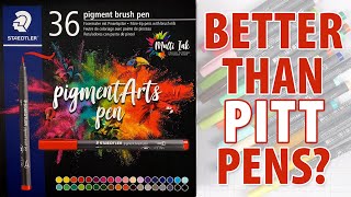 New NO BLEED Markers Staedtler Pigment Brush Pens Review [upl. by Harim]