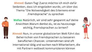 Ein Dialog Die Wichtigkeit des Erlernens von Fremdsprachen Niveau B2 [upl. by Layla]