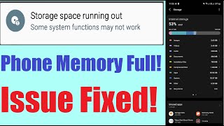 Storage space running out  Android issue fixed [upl. by Airdnahc530]