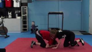 Front Headlock Technique  Beginner Womens MMA Wrestling Moves presented by Self Defined Fitness [upl. by Riti]