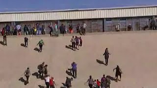 Migrants Storm US Border  MSNBC [upl. by Hasile]