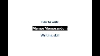 How to write Memo or Memorandum  Writing Skill  বাংলা লেকচার  Bengali Lecture [upl. by Clayberg]