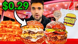 LIVING on WORLD’S BEST BURGERS for 24 HOURS Gordon Ramsay MrBeast Burger amp MORE [upl. by Ahsekin729]