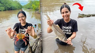 SACANDO CANGREJOS POR LA LLUVIAS FUERTES EN EL SALVADOR 🦀🦀 [upl. by Gannes]