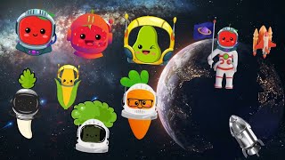 🚀✨Fruits Dancing  Babys First Space Disco Sensory Video with Dancing Planets [upl. by Cally]