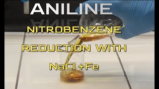 Make aniline by reduction nitrobencene with NaCl and Fe [upl. by Leahcimsemaj629]