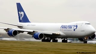 Panalpina Boeing 7478 Takeoff from LondonStansted [upl. by Soluk]