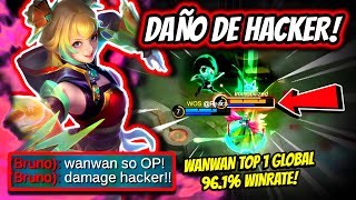 ¡SU ESTILO DE JUEGO ES DEMASIADO FRENETICO WANWAN TOP 1 GLOBAL 961 WINRATE  MOBILE LEGENDS [upl. by Vacla]