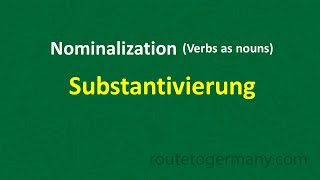 Lesson 11 Nominalization of German verbs [upl. by Melville]