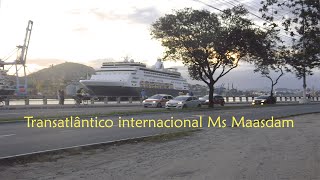 Transatlântico internacional MS Maasdam na baia de de Vitória [upl. by Brena]