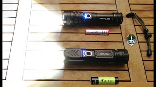 Lanterna tactica XHP90 Vs Flashlight XHP P50 Test Review 2020 USB Charger 4 core Chips MCC P711 Army [upl. by Alfreda]