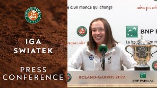 Iga Swiatek  Press Conference after Final  RolandGarros 2022 [upl. by Iramaj]