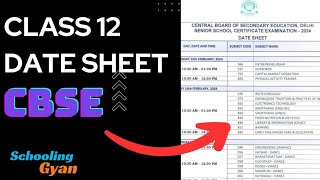 CBSE Class 12 DatesheetClass 12 Board Schooling gyan [upl. by Gereld]