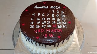 CALENDAR CAKE  birthday calendar cake tutorial  Korean butter cream cake [upl. by Hillhouse]