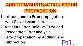 Error propagation in numerical methods Pt1 [upl. by Nawed278]