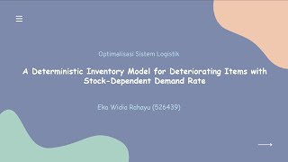 Analisis Model Inventori Deterministik [upl. by Mast]