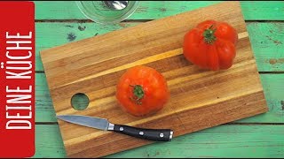 Tomaten aushöhlen HowTo  REWE Deine Küche [upl. by Soloma]