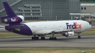 FedEx MD11 N596FE Takeoff Portland Airport PDX [upl. by Hadihahs]