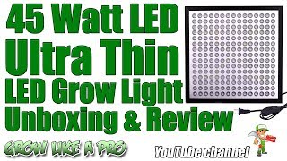 Niello 45 Watt Ultra Thin LED Grow Light Panel Unboxing And Review [upl. by Kronick596]