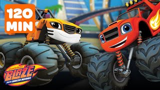 Blaze and Stripes Missions and Adventures  120 Minute Compilation  Blaze and the Monster Machines [upl. by Yemane950]