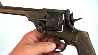 Shooting British 455 Webley Cartridges in a Shaved Webley MK VI Revolver [upl. by Fidelas822]