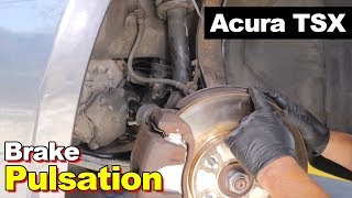 Acura TSX Brake Pulsation Replace Calipers Pads Rotors Brake hoses Explanation On Why Rotors Warp [upl. by Ahsienyt500]