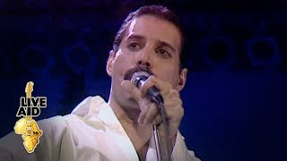 Freddie Mercury amp Brian May  Is This The World We Created Live Aid 1985 [upl. by Berlin]